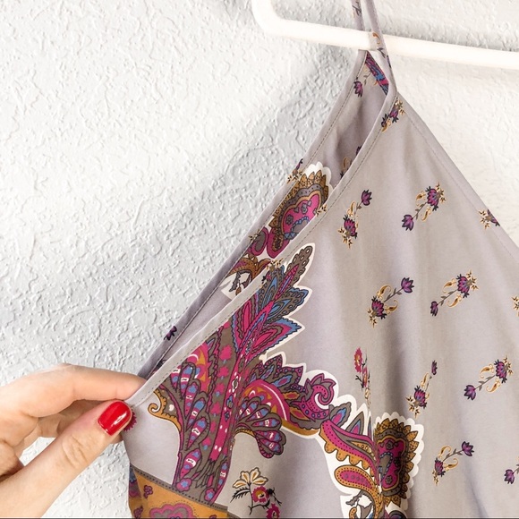 Astr the Label Floral Cold Shoulder Shorts Romper Size XS Paisley Pockets Casual - Picture 5 of 13